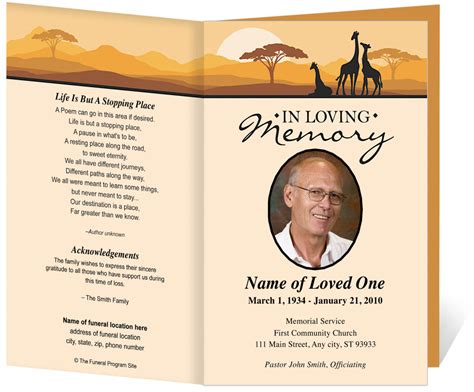 obituaries funeral service programs.